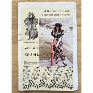 Afternoon Tea‎ PLAYSUIT w Puff Sleeves ADULT Sz XS-L UNCUT Prairie Clothing Co.